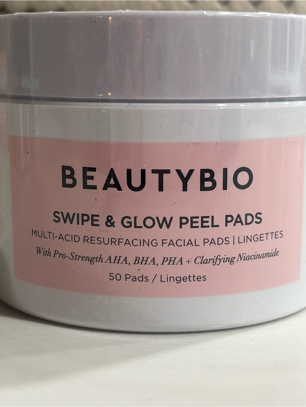 BeautyBio Pink Swipe & Glow Peel Pads - Exfoliating Resurfacing Facial Pads